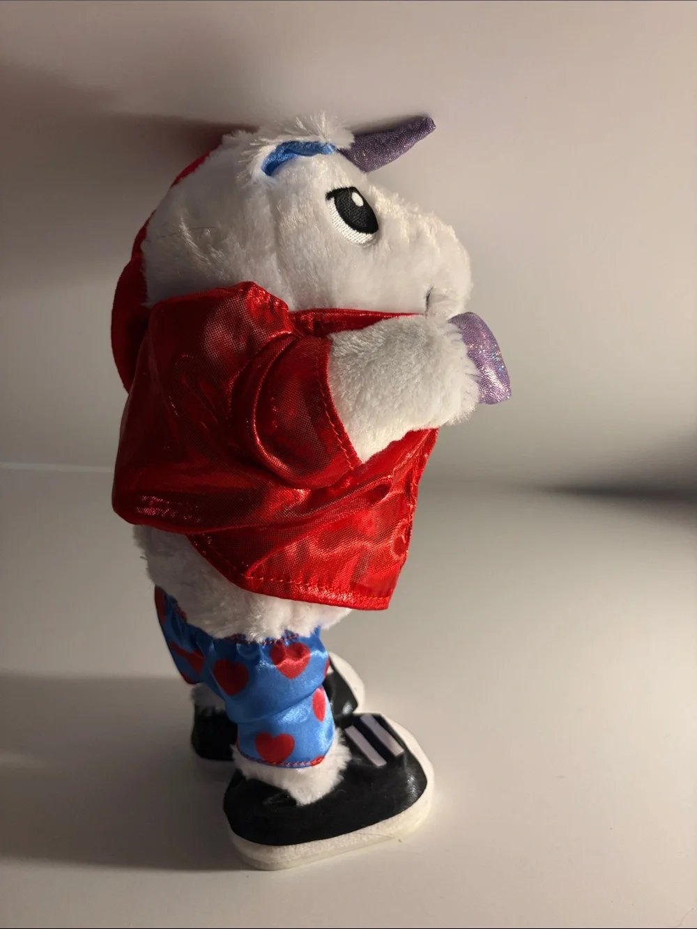 Plush Unicorn Hand Puppet for Kids - Purple & Red